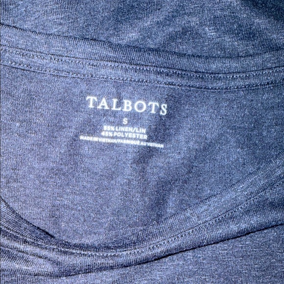 Talbots Navy Short-Sleeve Tie Sleeve Tee - Picture 4 of 4